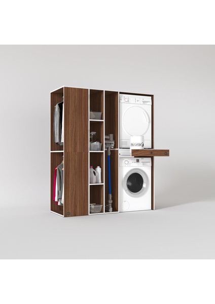 Kenzlife çamaşır-kurutma makinesi dolabı ve giysi dolabı çekmeceli attar sol cvz 187*160*60 banyo fiyatları