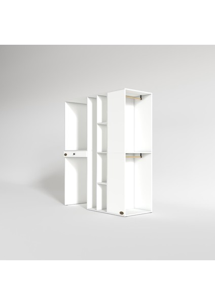 Kenzlife çamaşır-kurutma makinesi dolabı ve giysi dolabı çekmeceli attarmdf sağ byz 187*160*60 % 100 FULL MDF