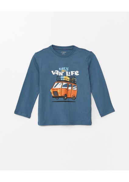 Lcw Kids Baby Bisiklet Yaka Uzun Kollu Baskılı Erkek Bebek Tişört ve Pantolon 2'li Takım fiyatları