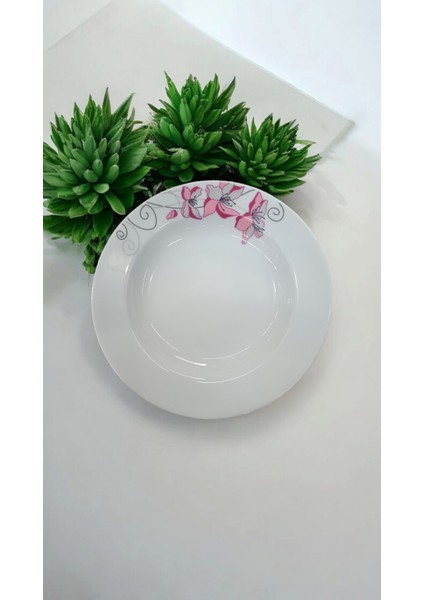 Evmutfak Güral Porselen 6 Adet Eda Model 19 cm Çukur Yemek Tabağı 2448