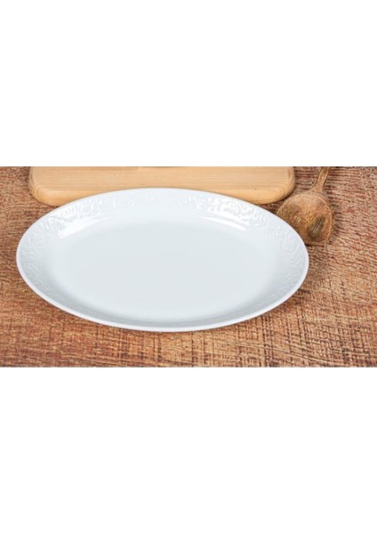 Evmutfak Güral Porselen Bahar Dalı 2 Adet 25 cm Kayık Tabak