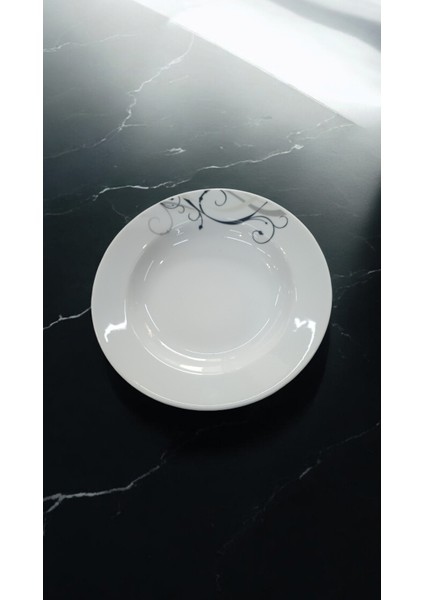Evmutfak Güral Porselen 6 Adet Eda Model 19 cm Çukur Yemek Tabağı 2438