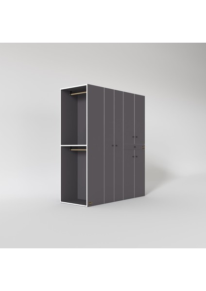 Kenzlife çamaşır-kurutma makinesi dolabı ve giysi dolabı çekmeceli eşari sol gri 187*160*60 banyo modelleri