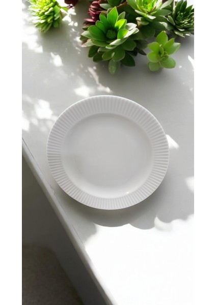 Evmutfak Farika 6 Adet 19 cm Porselen Pasta Tabağı Elif Model