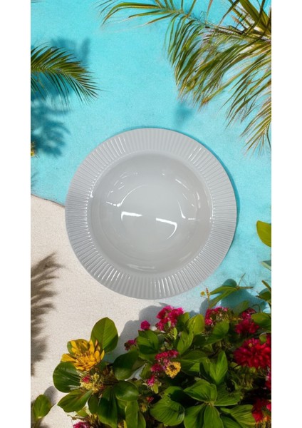 Evmutfak Farika 6 Adet 19 cm Porselen Pasta Tabağı Elif Model