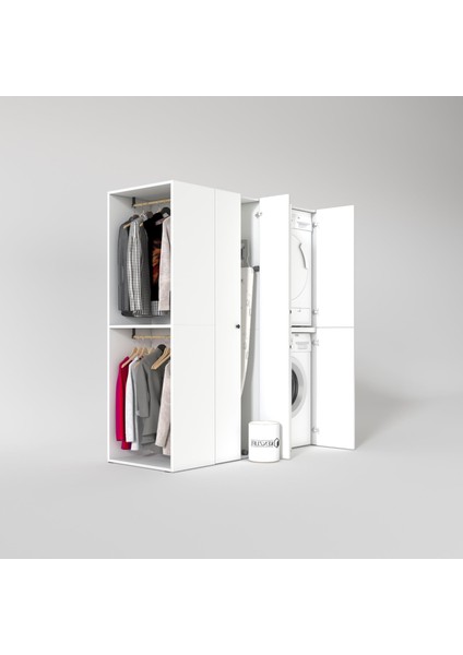 Kenzlife çamaşır-kurutma makinesi dolabı ve giysi dolabı bistamimdf sol byz 180*160*60 % 100 FULL MDF fiyatları