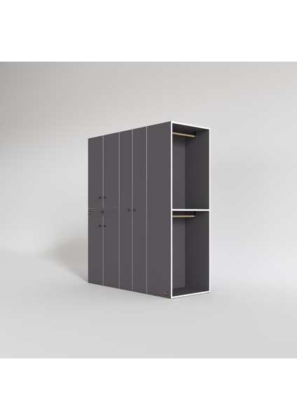 Kenzlife çamaşır-kurutma makinesi dolabı ve giysi dolabı çekmeceli eşari sağ gri 187*160*60 banyo modelleri