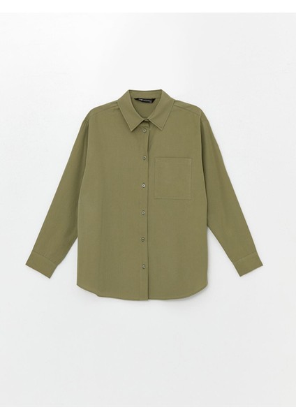 Lcw Modest Düz Uzun Kollu Oversize Poplin Kadın Gömlek indirimleri
