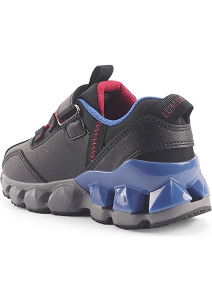 Nımo 4pr Waterproof (Su Geçirmez) Işıklı Cırtlı Çocuk Outdoor Spor Ayakkabı Siyah