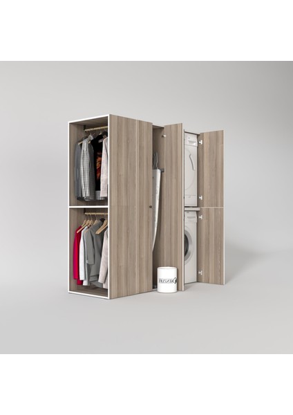 Kenzlife çamaşır-kurutma makinesi dolabı ve giysi dolabı bistami sol crd 180*160*60 banyo fiyatları