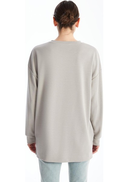Lcwaıkıkı Basic Nakışlı Oversize Kadın Sweatshirt Tunik