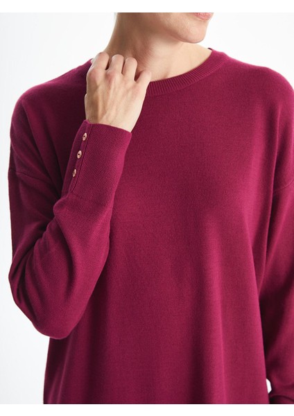 Lcwaıkıkı Classic Bisiklet Yaka Düz Uzun Kollu Kadın Triko Tunik modelleri