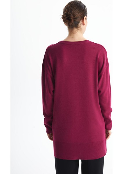 Lcwaıkıkı Classic Bisiklet Yaka Düz Uzun Kollu Kadın Triko Tunik fırsatları
