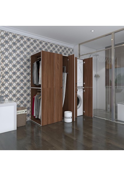 Kenzlife çamaşır-kurutma makinesi dolabı ve giysi dolabı bistami sol cvz 180*160*60 banyo