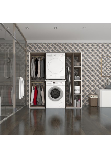 Kenzlife çamaşır-kurutma makinesi dolabı ve giysi dolabı cevheri sağ crd 180*170*60 banyo