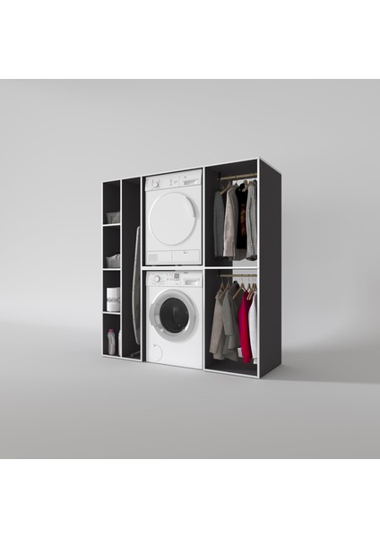 Kenzlife çamaşır-kurutma makinesi dolabı ve giysi dolabı cevheri sol gri 180*170*60 banyo fiyatları
