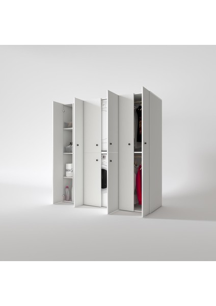 Kenzlife çamaşır-kurutma makinesi dolabı ve giysi dolabı suyutimdf sol byz 180*170*60 % 100 FULL MDF