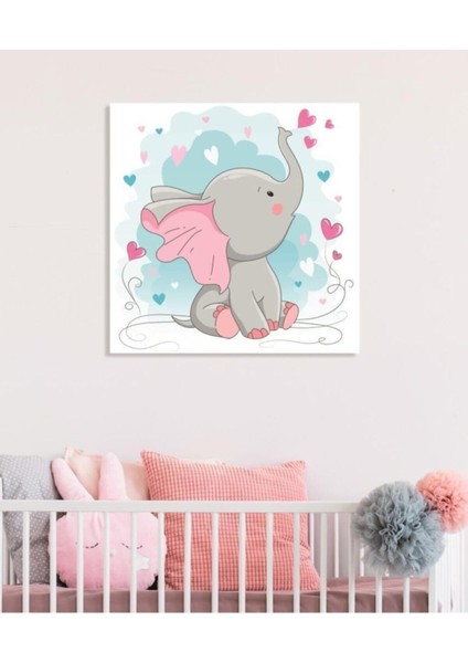 Dekoratif Çocuk Odası Baby Elephant Duvar Kanvas Tablo