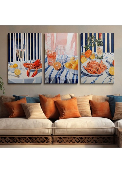 3'Lü Set Kanvas Duvar Tablosu Canvas Tablo Boho Klasik Modern Eu 218