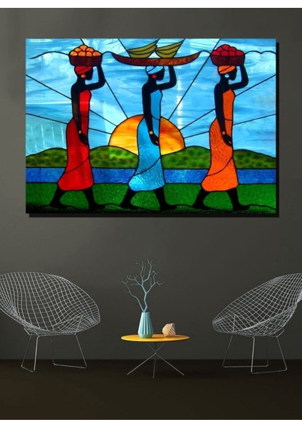 Özel Tasarım Dekoratif Afrikalı Kadınlar Kanvas Tablo