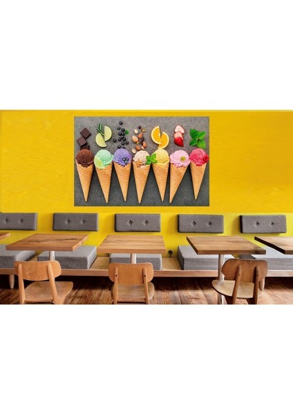 Modern Külah Dondurma Ice Cream Duvar Kanvas Tablo Tablosu Tablolar