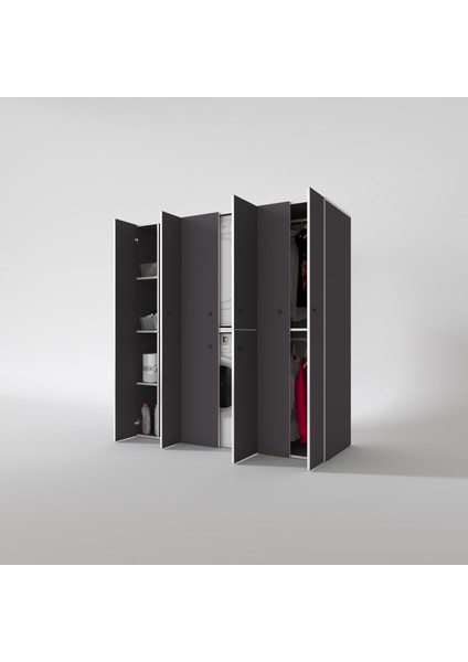 Kenzlife çamaşır-kurutma makinesi dolabı ve giysi dolabı suyuti sol gri 180*170*60 banyo fiyatları