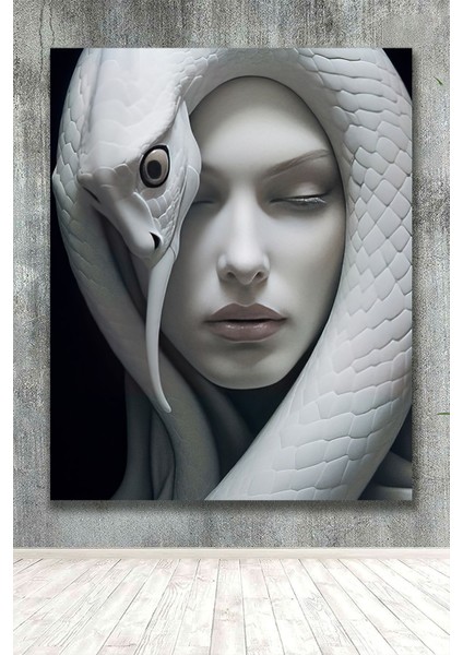 Snake Woman Dekoratif Kanvas Tablo