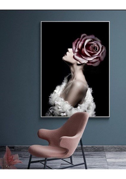 Dekoratif Flowers Women Kanvas Tablo modelleri