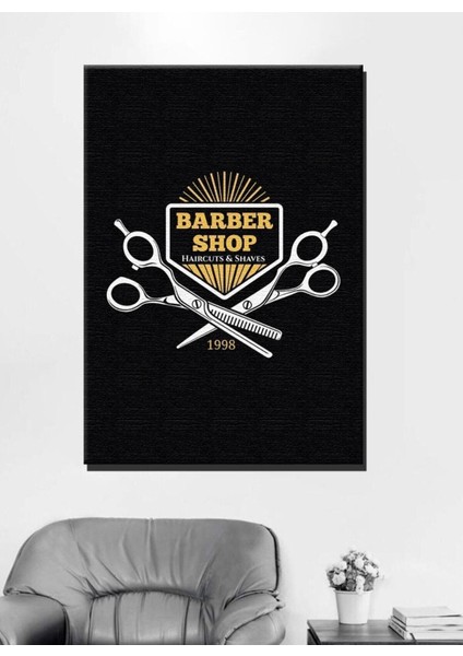Dekoratif Berber,Kuaför Shop Since Kanvas Tablo