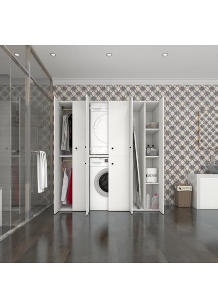 Kenzlife çamaşır-kurutma makinesi dolabı ve giysi dolabı suyutimdf sağ byz 180*170*60 % 100 FULL MDF