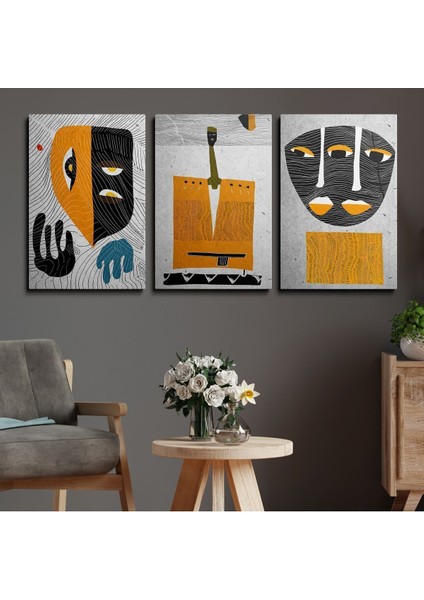 3'Lü Set Kanvas Duvar Tablosu Canvas Tablo Boho Klasik Modern Eu 213