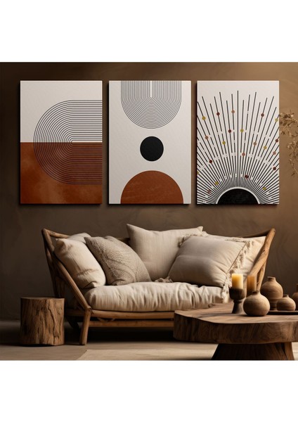 3'Lü Set Kanvas Duvar Tablosu Canvas Tablo Boho Klasik Modern Eu 205