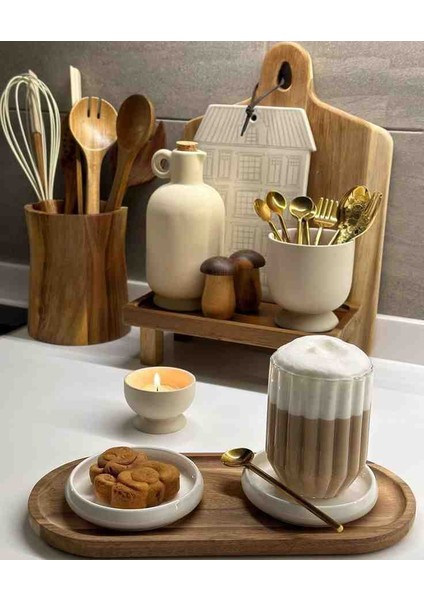 Ahşap Servis Sunum Tabağı 30X15