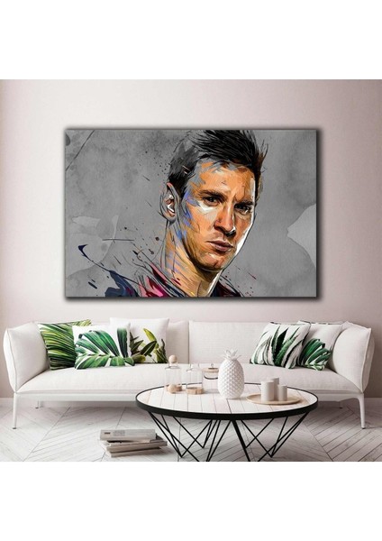 Lionel Messi Arjantin Futbol Art Çizim Dekor Kanvas Tablo