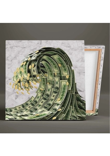 Coin Ve Dolar Banknot Paradan Dalga Finans Sektörü Kanvas Tablo Ar030200 fiyatları