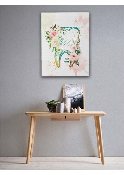 Renkli Çiçek Dişleri,Dent,Dişçi,Ortodonti Hekimi Kanvas Tablo