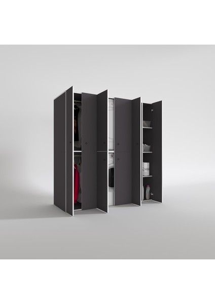 Kenzlife çamaşır-kurutma makinesi dolabı ve giysi dolabı suyuti sağ gri 180*170*60 banyo fiyatları
