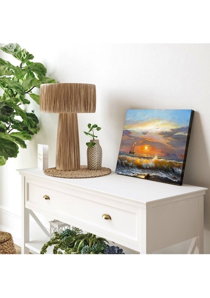 Gemideki Kaptan Günbatımı Kanvas Tablo modelleri