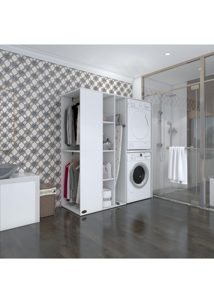 Kenzlife çamaşır-kurutma makinesi dolabı ve giysi dolabı kazvinimdf sol byz 180*160*60 % 100 FULL MDF