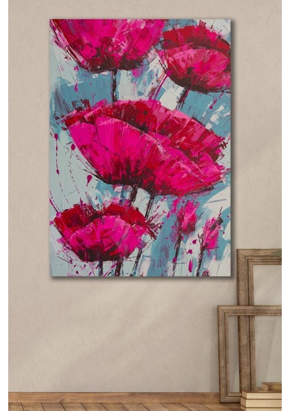 Pembe Gelincik Kanvas Tablo