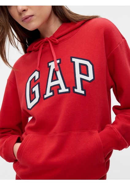 Kadın Kırmızı Gap Logo Fleece Sweatshirt