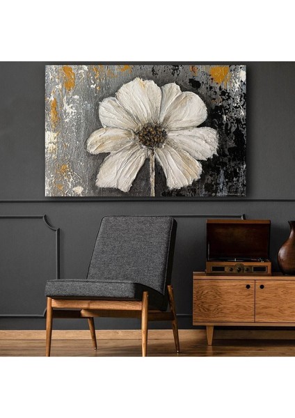 Modern Yağlı Boya Görünümlü Çiçek Kanvas Tablo