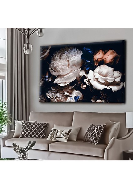 Dekoratif Tablonuz Dekoratif Modern Şık Çiçek Kanvas Tablo E19