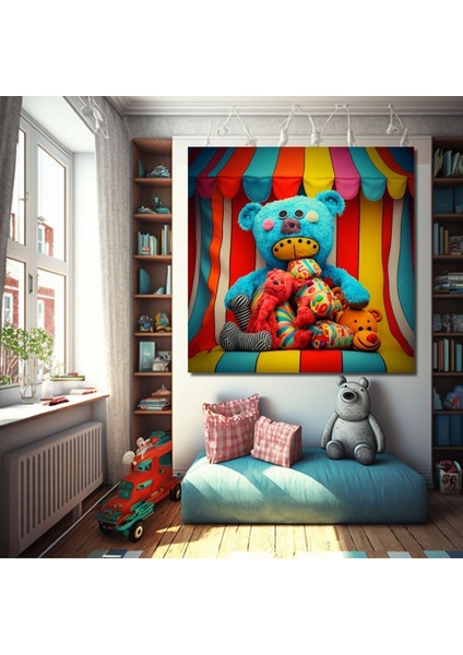 Ayıcık Peluş Çocuk Odasına Asmalık Kanvas Tablo