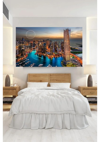Dekoratif Modern Dubai Şehir City Manzarası Emlak Mimarlık Ofisleri Salon Kanvas Tablo fiyatları