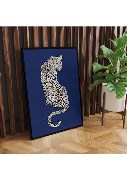 Kanvas Tablo Lacivert Leopar Ja 996