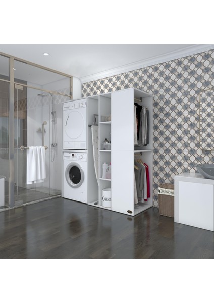 Kenzlife çamaşır-kurutma makinesi dolabı ve giysi dolabı kazvinimdf sağ byz 180*160*60 % 100 FULL MDF