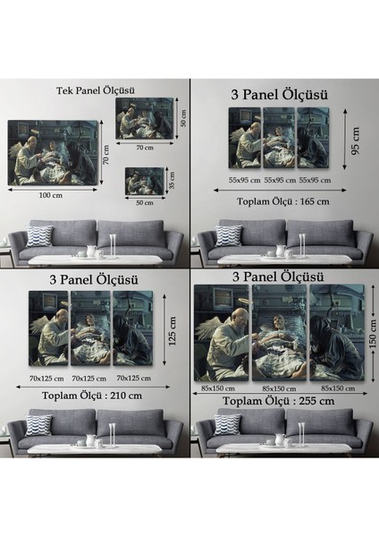 Azrail Ve Melek Kumar Oynuyor Kanvas Tablo, Ölüm Meleği Çalışıyor Tablo-5373 fiyatları