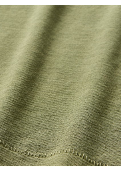 Kadın Haki Modal Karışımlı Balıkçı Yaka T-Shirt modelleri