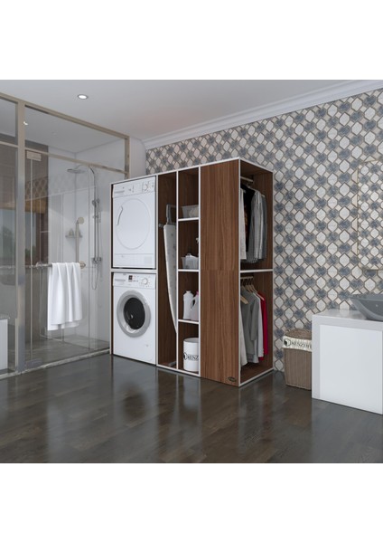 Kenzlife çamaşır-kurutma makinesi dolabı ve giysi dolabı kazvini sağ cvz 180*160*60 banyo
